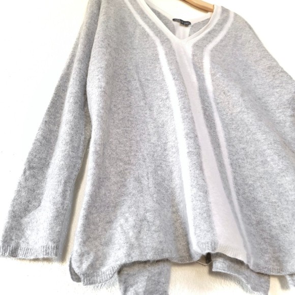 Vince Gray and Cream V-Neck Sweater - Picture 7 of 12